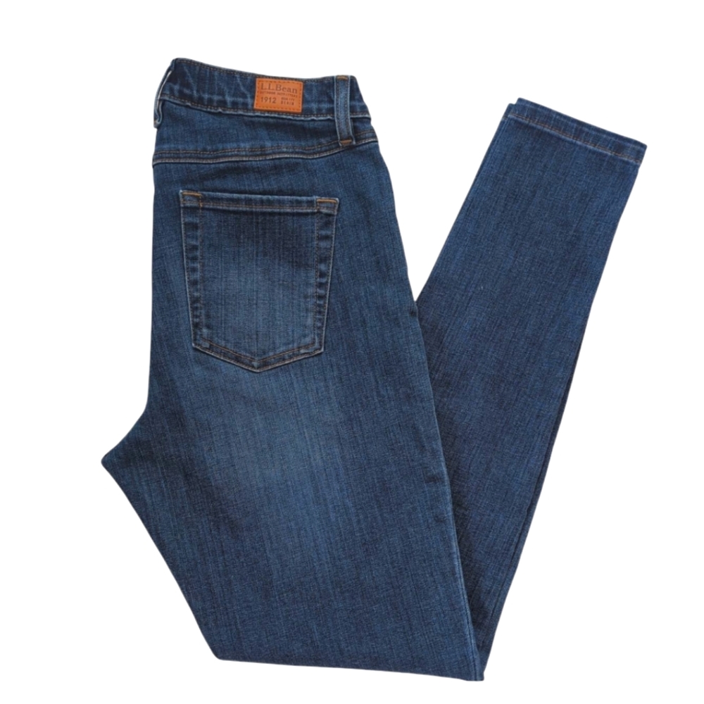 L.L. Bean Bean Flex Skinny Leg Favorite Fit Jeans 6R Blue Pockets Stretch Waist